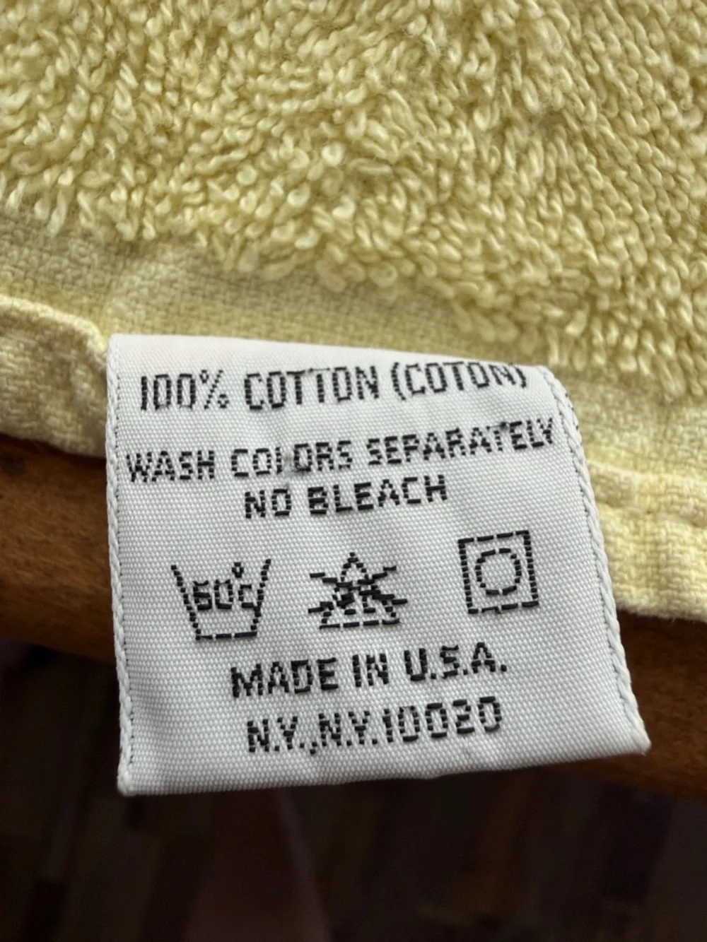 Vintage Cannon Pale Yellow Cotton Hand Towel